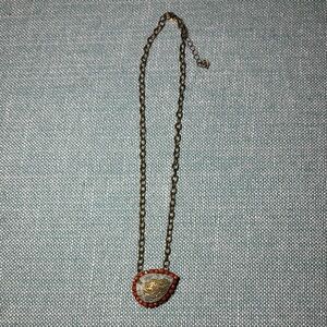 Gold and Orange Pendant Necklace